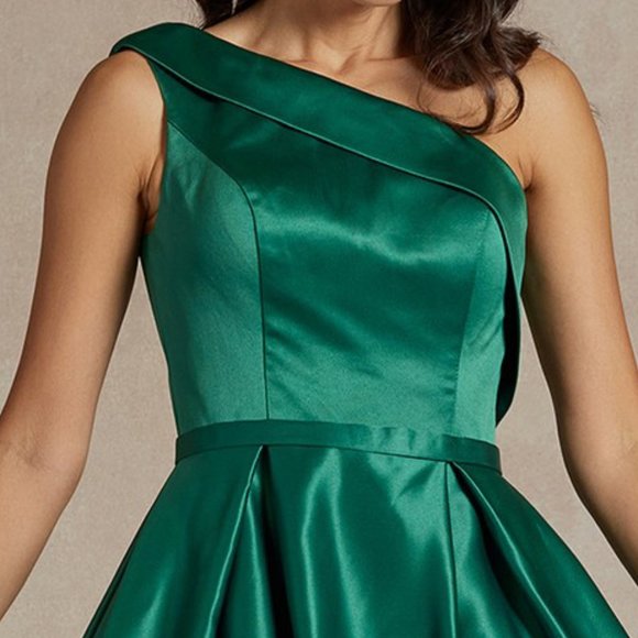 NEW LONG ONE SHOULDER A-LINE SILHOUETTE SLEEVELESS DRESS WITH ZIP BACK NX JE931 - Picture 4 of 8